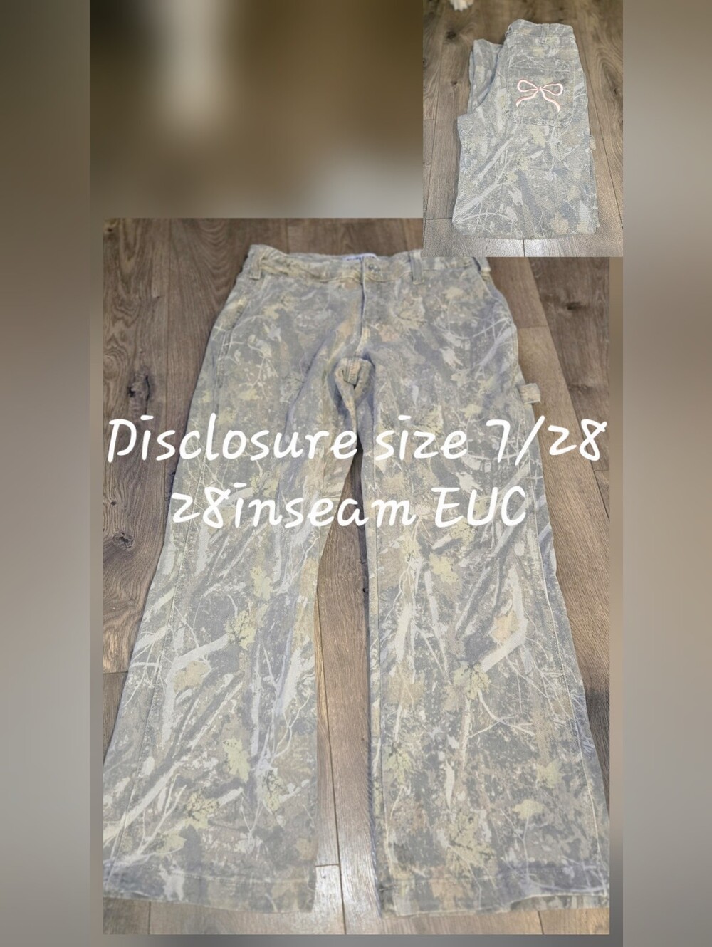 Womens Light Camo Wideleg Jeans